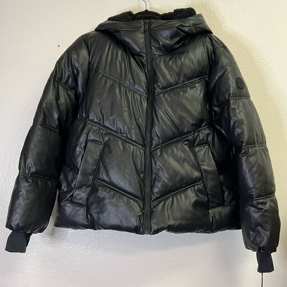 UGG Women's Ronney Puffer Faux Leather Coat - Picture 3 of 10